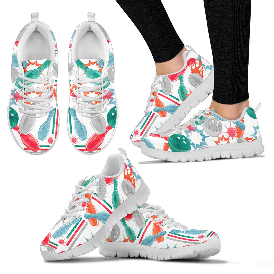 Watercolor Bowling Pattern Women'S Sneaker Shoes
