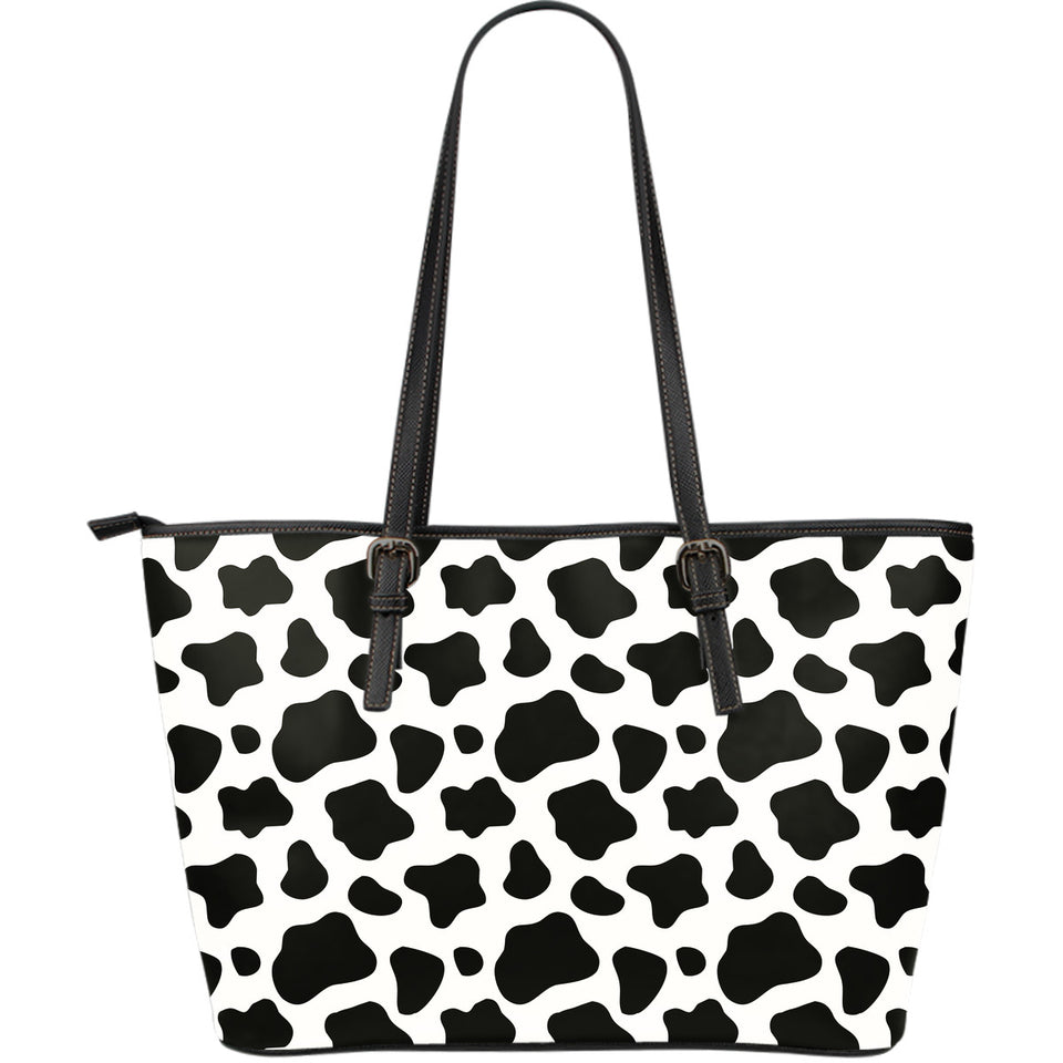 Cow Skin Pattern Large Leather Tote Bag