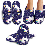 Hand Drawn Cute Unicorn Star Planet Slippers