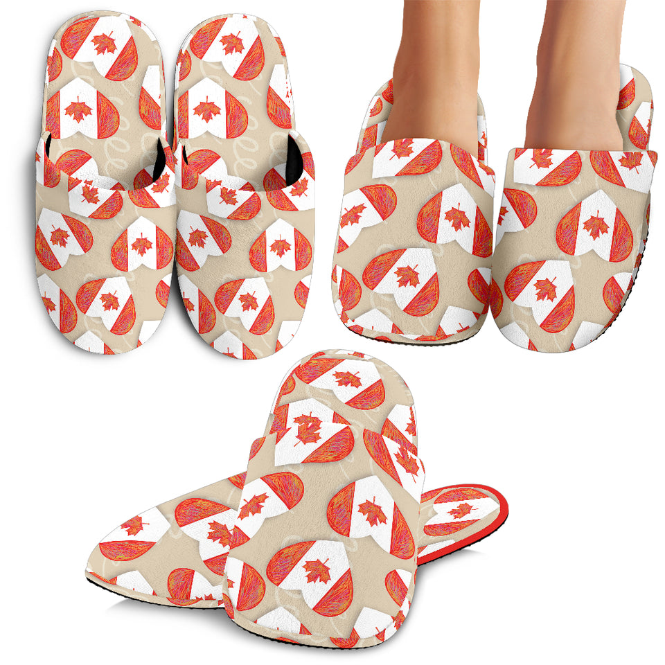 Canada Pattern Print Design 01 Slippers