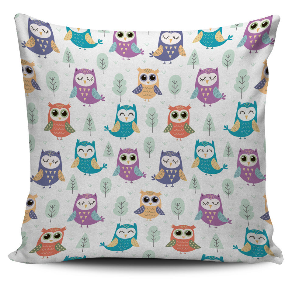 Cute Owl Pattern Pillow Cover