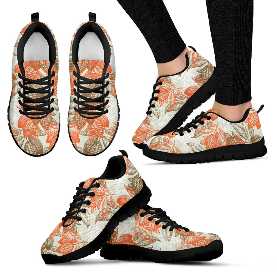 Cocoa Beans Cocoa Tree Pattern Women'S Sneaker Shoes
