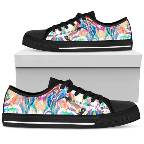 Multi-Color Horse Women'S Low Top Shoe