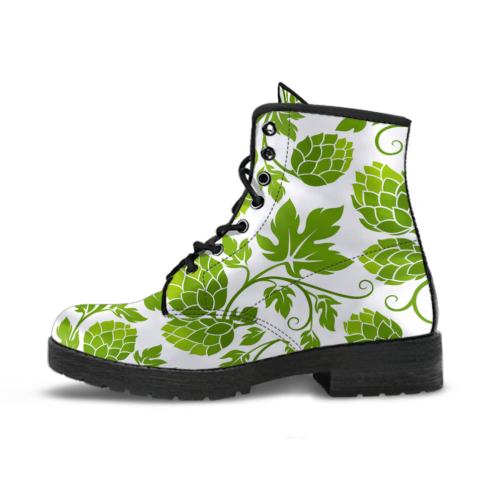 Hop Design Pattern Leather Boots