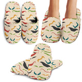 Mustache Beard Pattern Print Design 03 Slippers