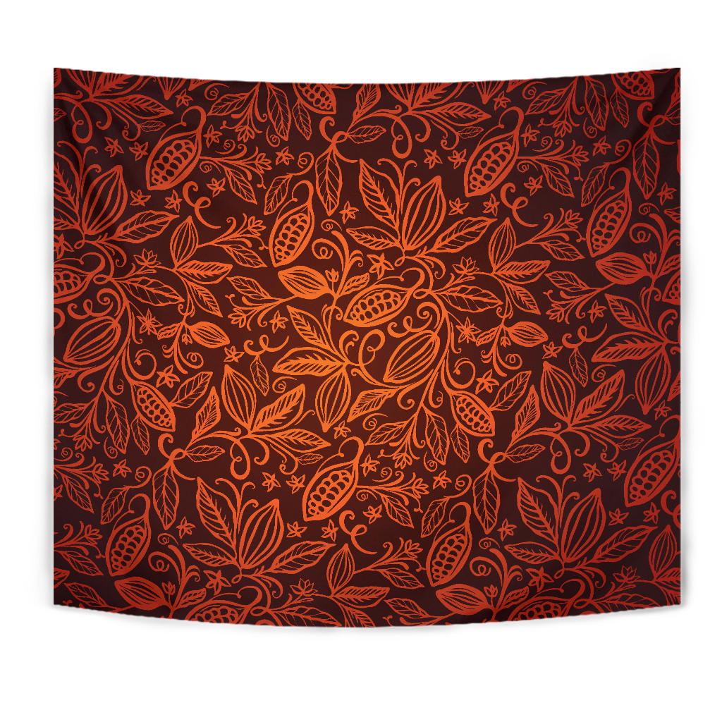 Cocoa Beans Tribal Polynesian Pattern Wall Tapestry