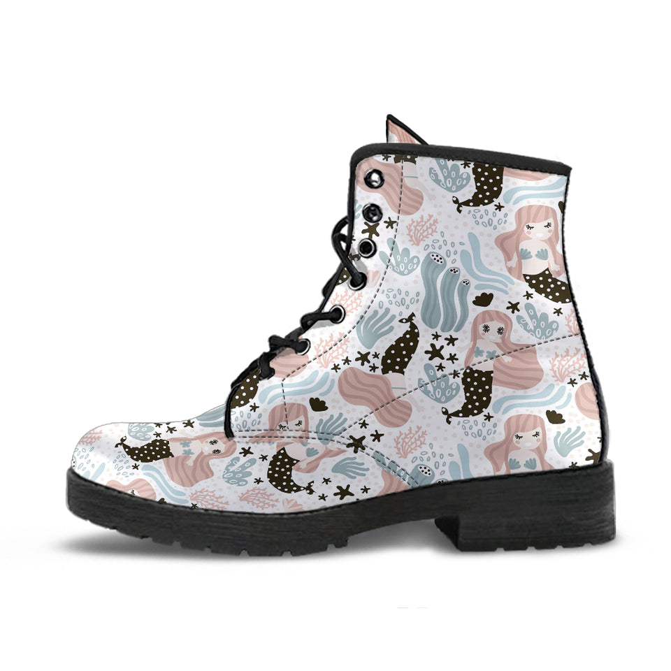 Cute Mermaid Pattern Leather Boots