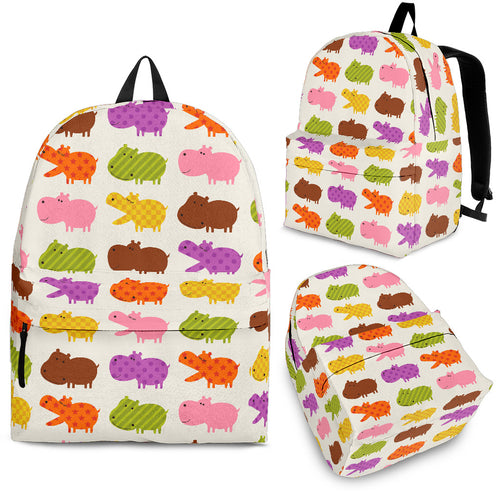 Hippopotamus Pattern Print Design 01 Backpack
