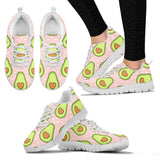 Avocado Heart Pink Background Women'S Sneaker Shoes