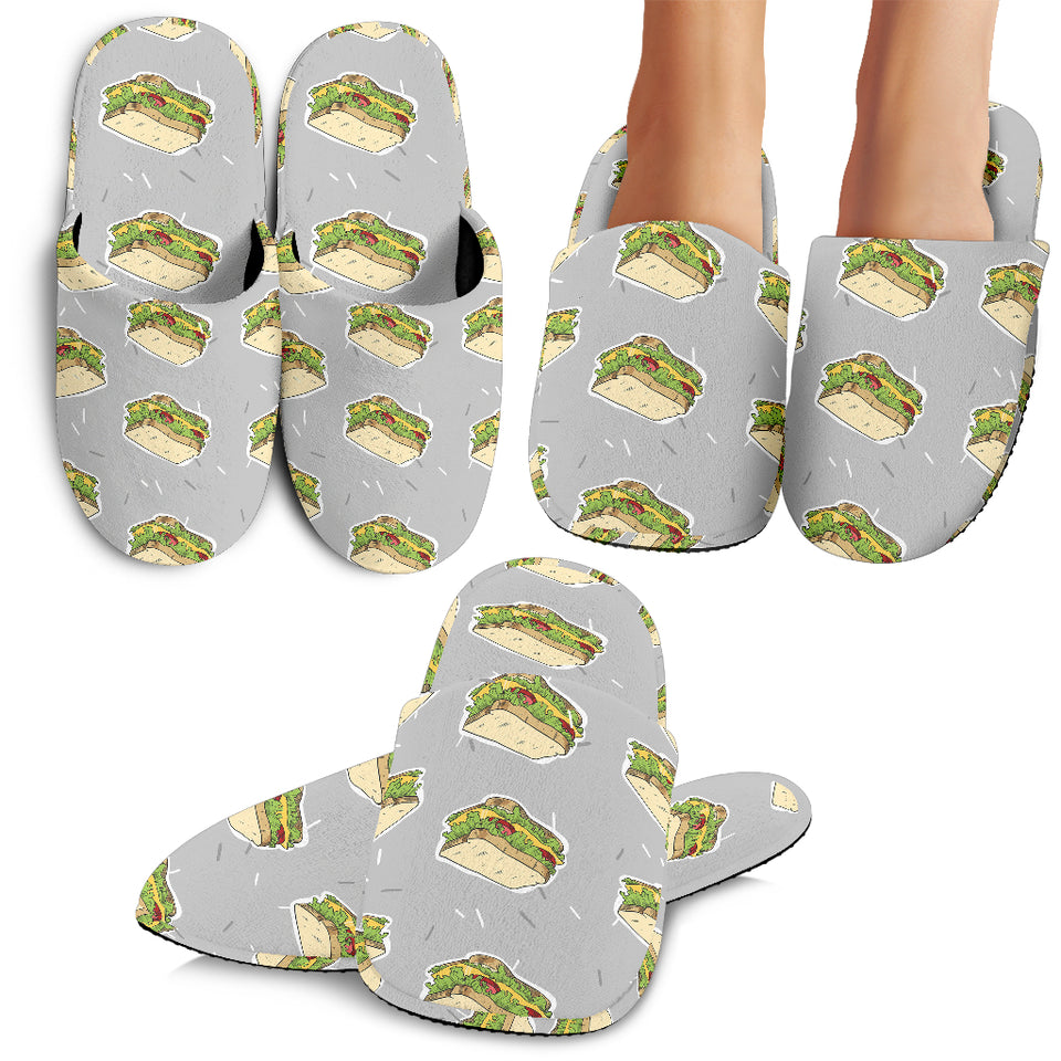 Sandwich Pattern Print Design 05 Slippers