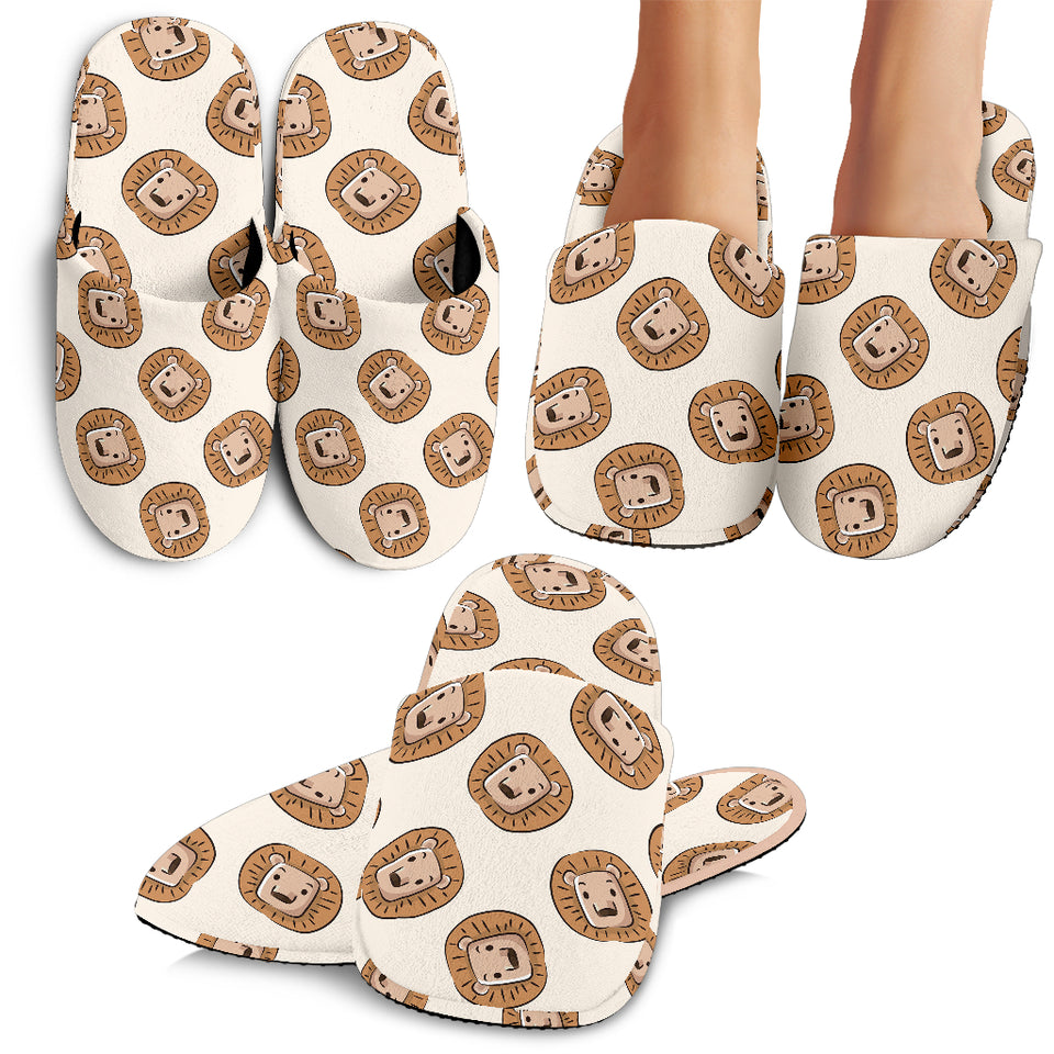 Lion Pattern Print Design 01 Slippers