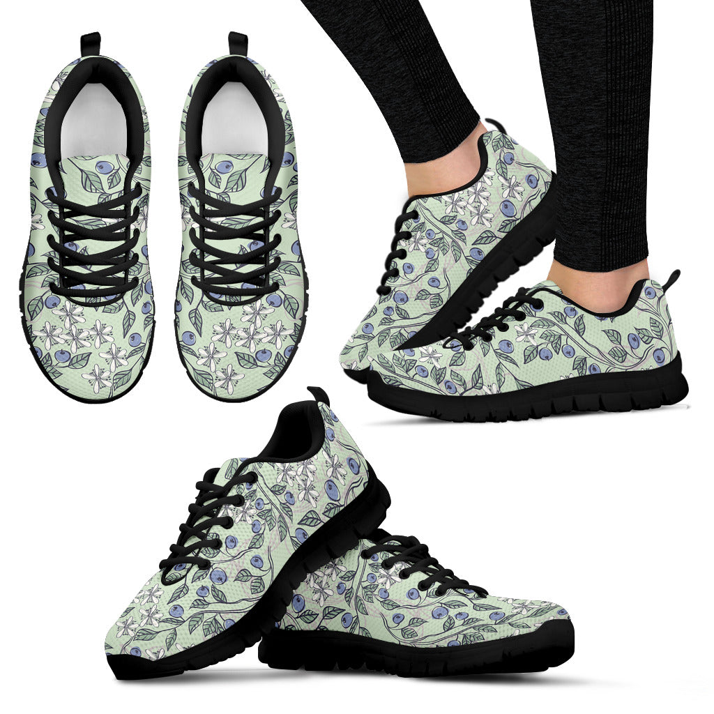 Hand Drawn Blueberry Pattern Women'S Sneaker Shoes