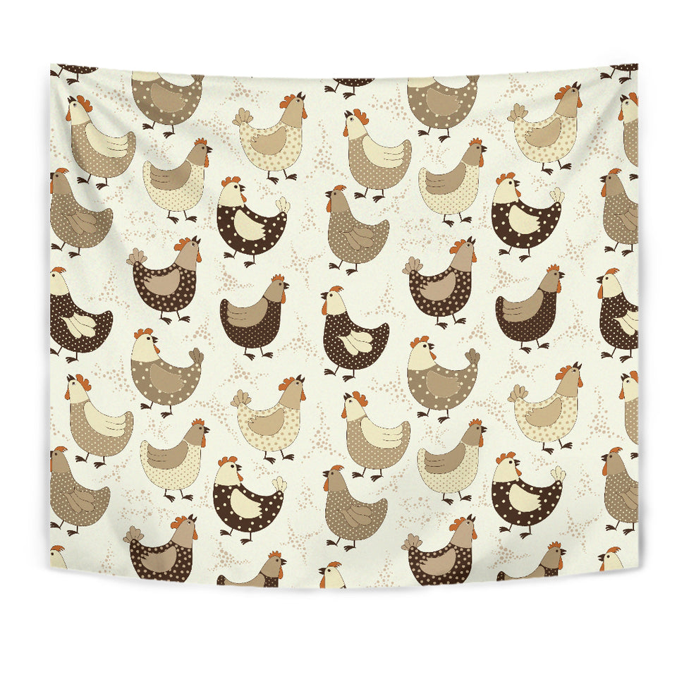 Cute Rooster Chicken Cock Wall Tapestry