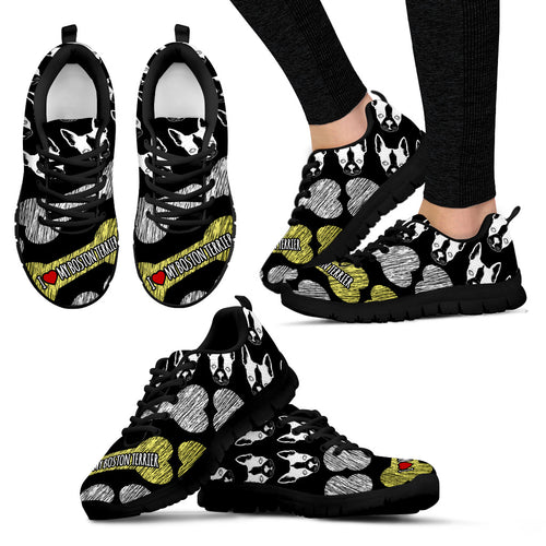 I Love My Boston Terrier Women'S Sneakers