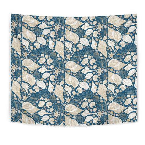 Shell Polynesian Tribal Design Pattern Wall Tapestry