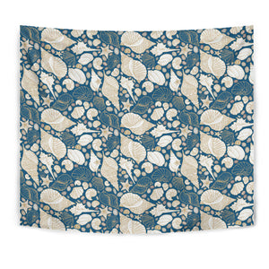 Shell Polynesian Tribal Design Pattern Wall Tapestry