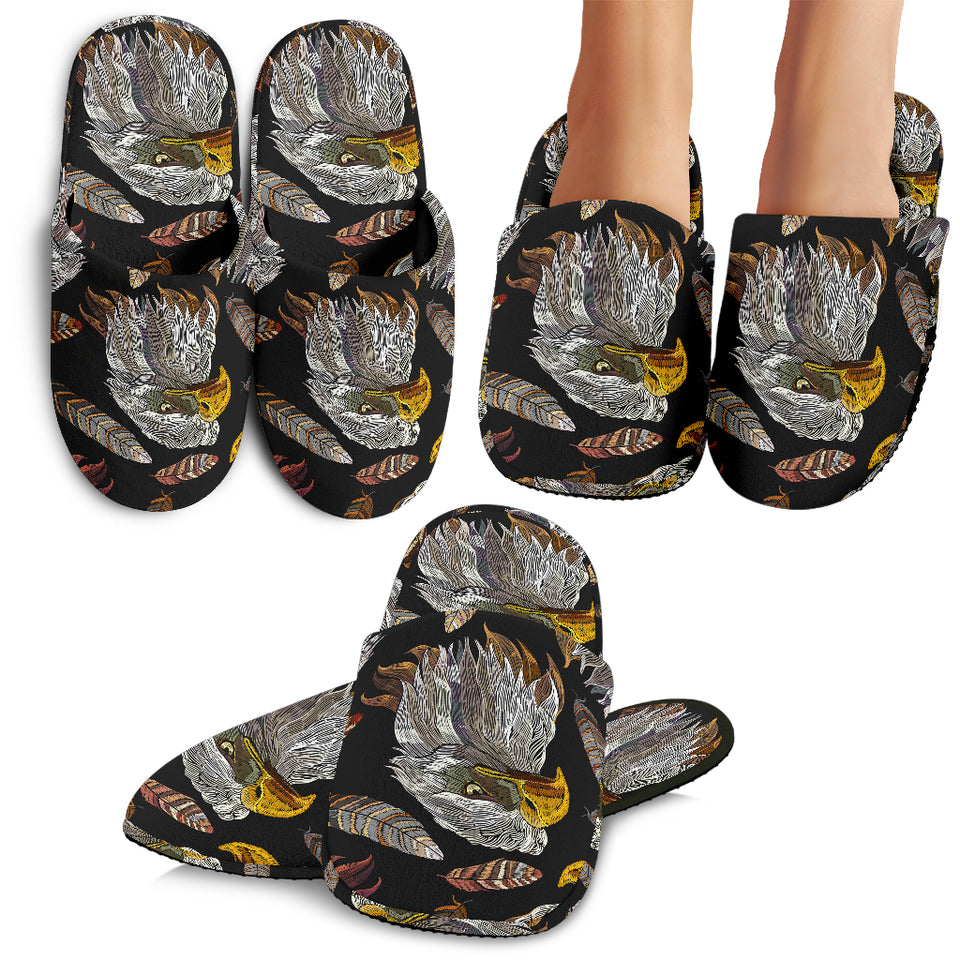 Eagle Pattern Print Design 05 Slippers