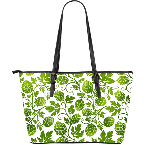 Hop Design Pattern Large Leather Tote Bag