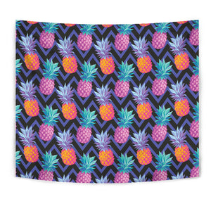 Pineapples Pattern Zigzag Background Wall Tapestry