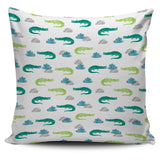 Watercolor Crocodile Pattern Pillow Cover