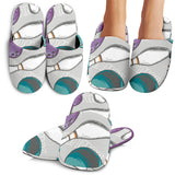 Bowling Ball And Pin Gray Background Slippers