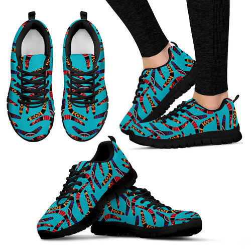 Boomerang Australian Aboriginal Ornamen'St Blue Background Women'S Sneaker Shoes