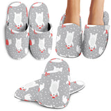 Cute Polar Bear Christmas Snow Pattern Slippers