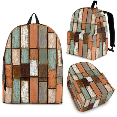 Wood Printed Pattern Print Design 02 Backpack