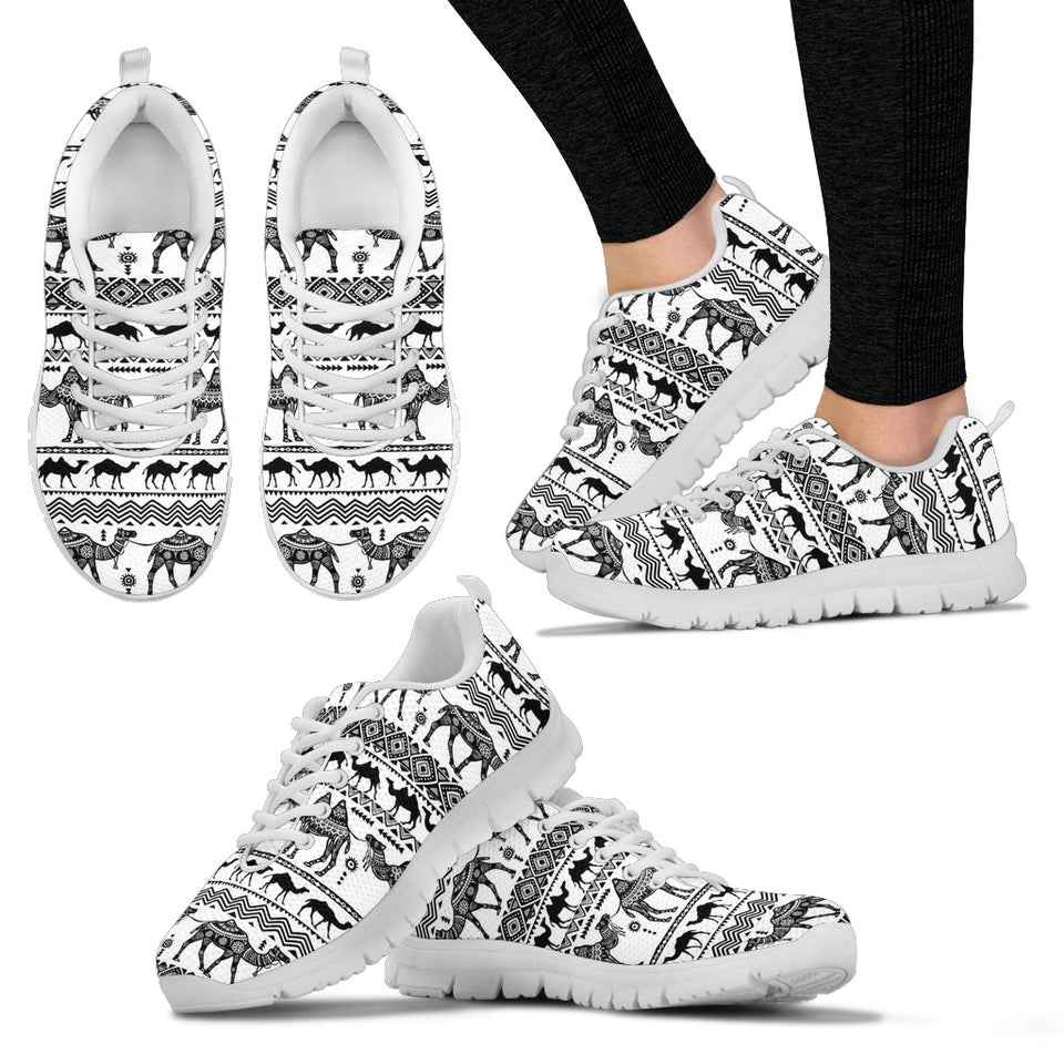 Camel Polynesian Tribal Pattern Women'S Sneaker Shoes