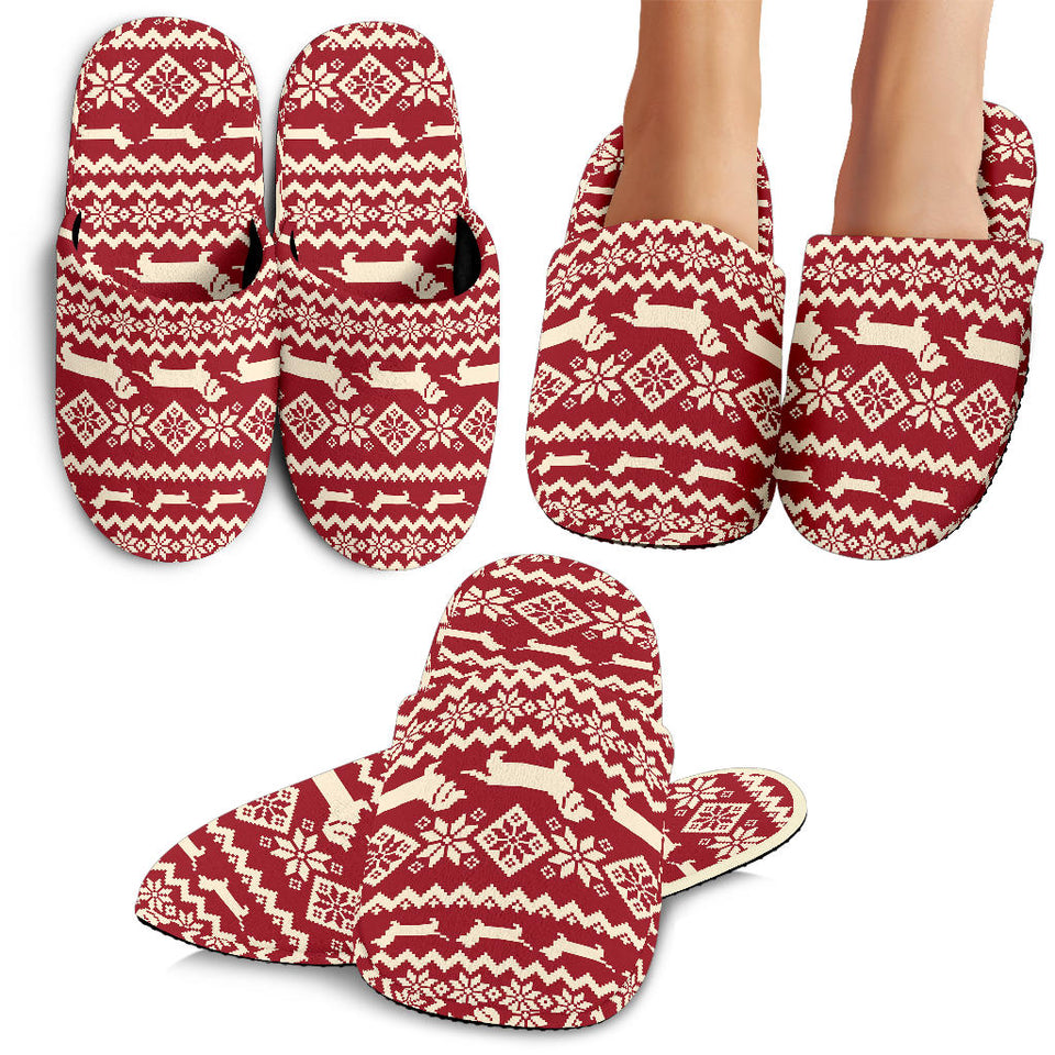Dachshund Nordic Pattern Slippers