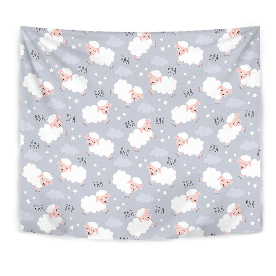 Sweet Dreams Sheep Pattern Wall Tapestry