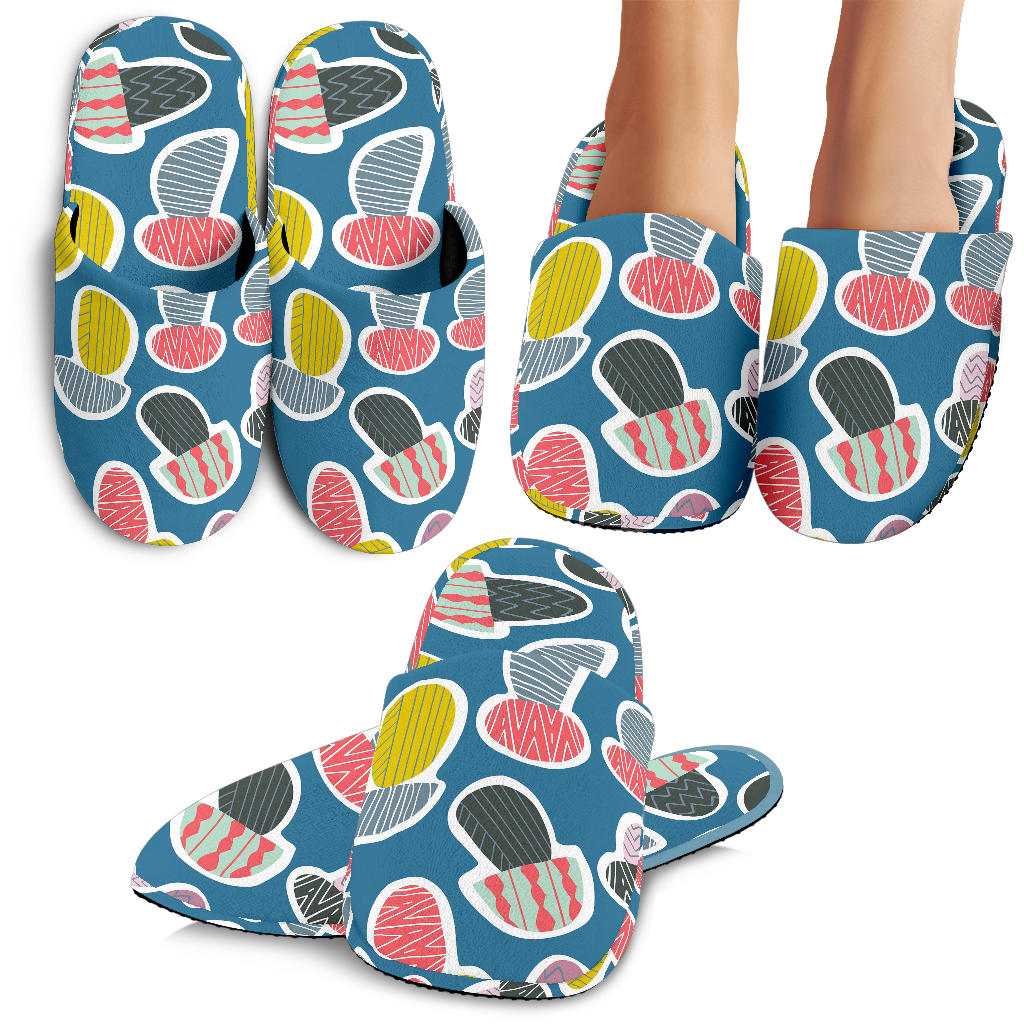 Colorful Mushroom Design Pattern Slippers