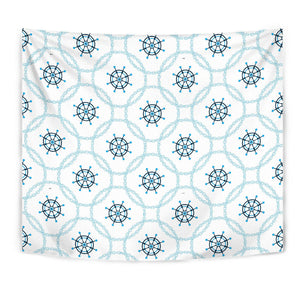 Nautical Steering Wheel Chain Wall Tapestry