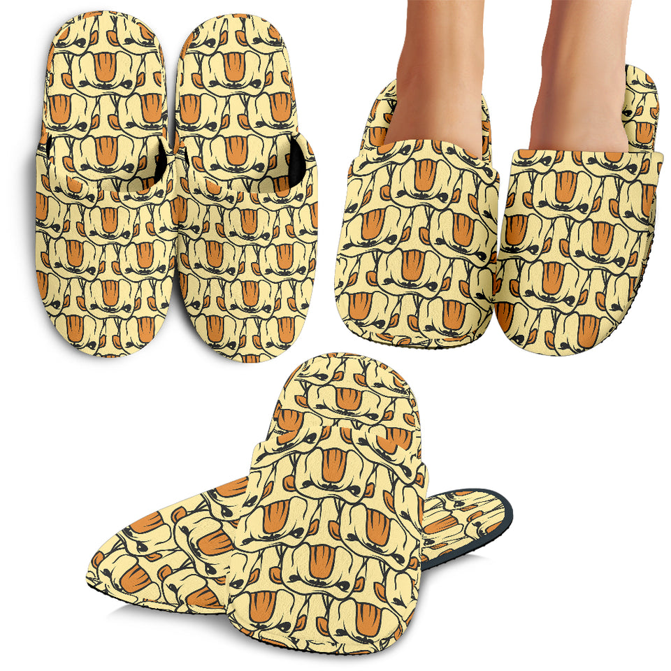 English Bulldog Pattern Print Design 02 Slippers