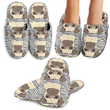 Happy Pug Pattern Slippers
