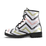 Zigzag  Chevron Paint Pattern Leather Boots