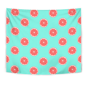 Grapefruit Green Background Wall Tapestry