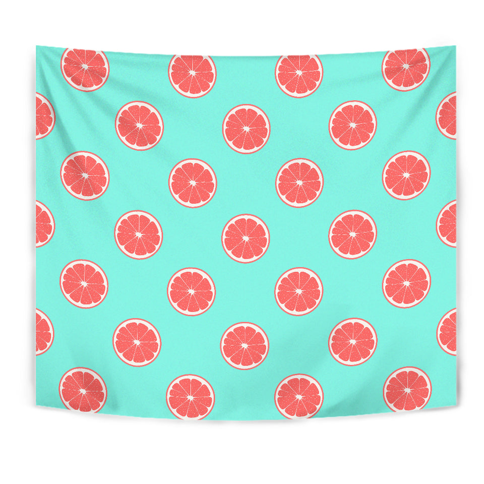 Grapefruit Green Background Wall Tapestry
