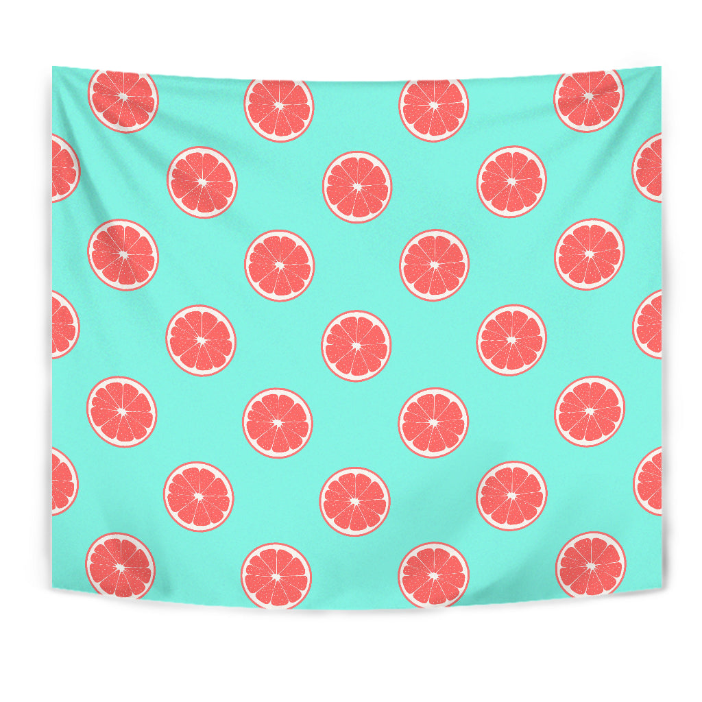 Grapefruit Green Background Wall Tapestry