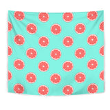 Grapefruit Green Background Wall Tapestry