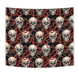 Red Snake Skull Pattern Wall Tapestry