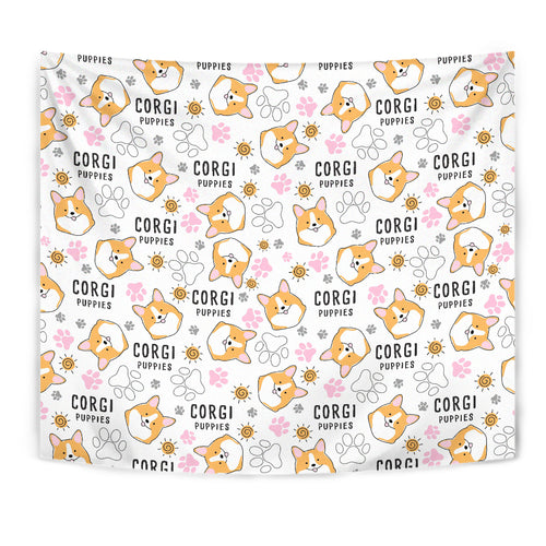 Corgi Dog Pattern Wall Tapestry