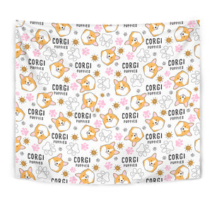 Corgi Dog Pattern Wall Tapestry