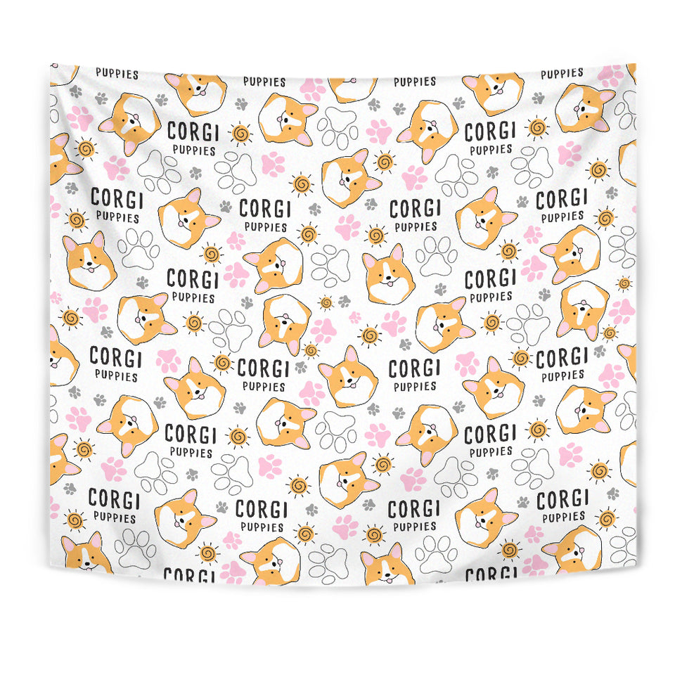 Corgi Dog Pattern Wall Tapestry