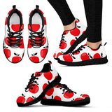 Red Apples White Background Women'S Sneaker Shoes