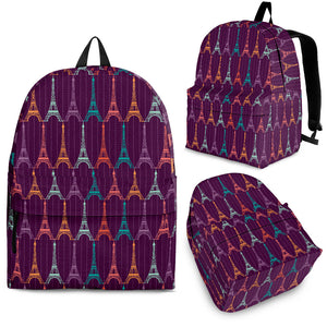 Eiffel Tower Pattern Print Design 05 Backpack