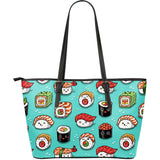 Cute Sushi Pattern Large Leather Tote Bag