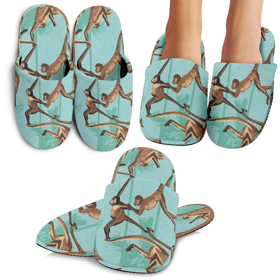 Monkey Palm Tree Background Slippers