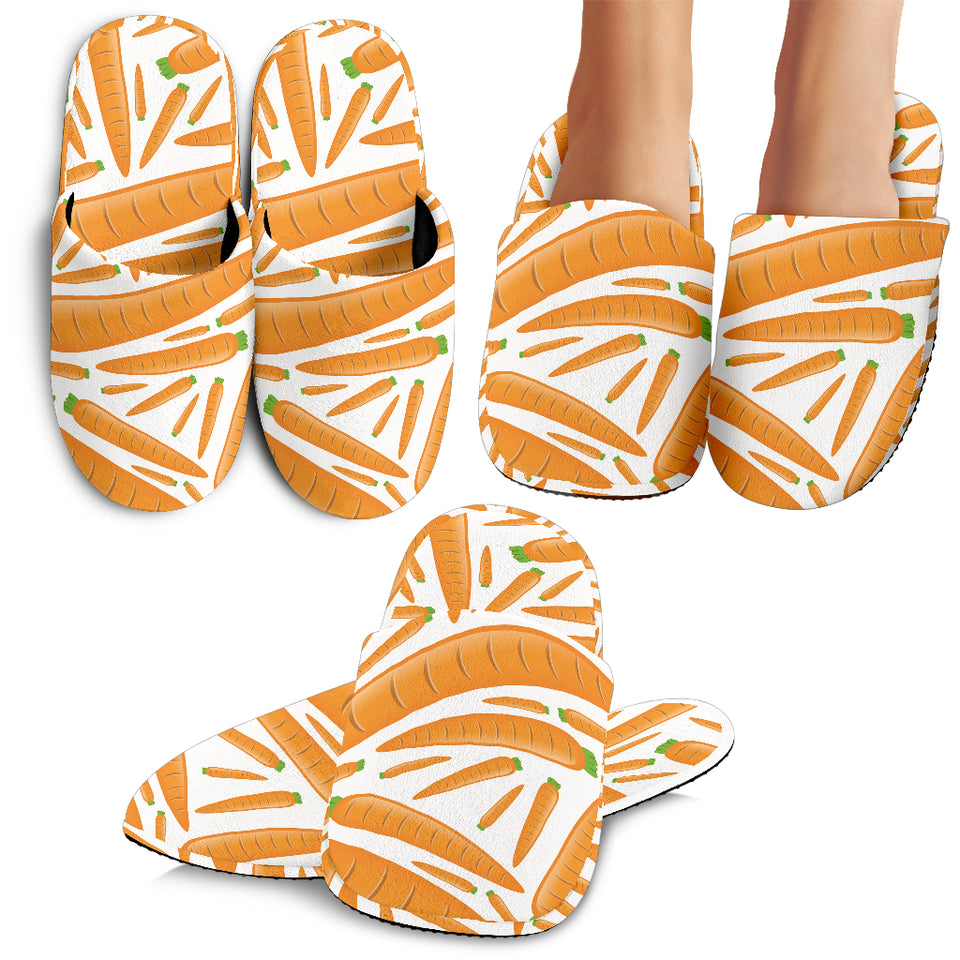 Carrot Pattern Print Design 02 Slippers