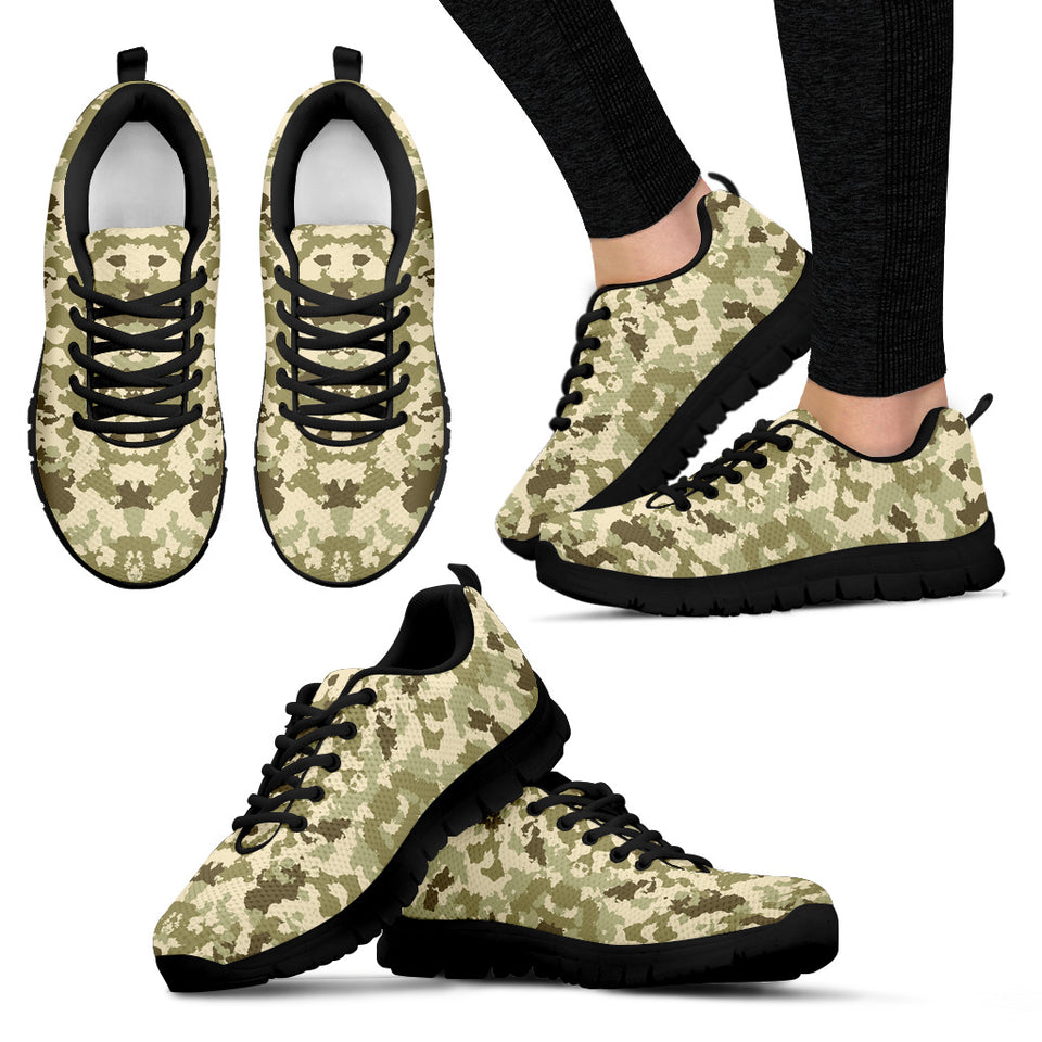 Light Green Camo Camouflage Pattern Women'S Sneaker Shoes